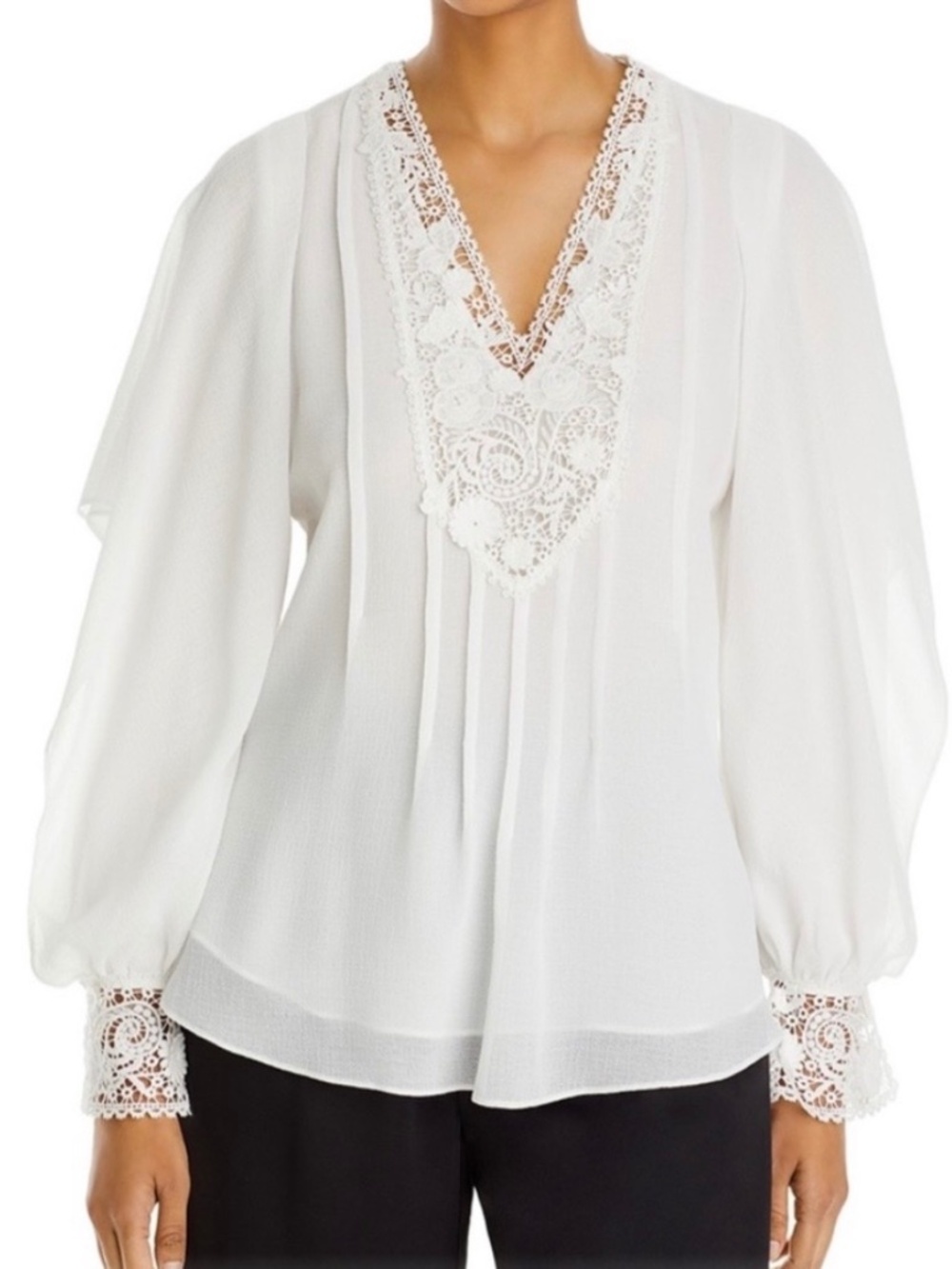 Kobi Halperin Melanie Crinkle Blouse in White Color, Size XS